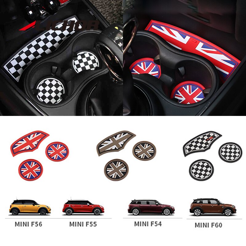 GAFAT Compatibel Mini Cooper F56 (2-deurs) 2015-2022 2023 Antislip rubberen matten, middenconsole & deurnaadmatten, F56 accessoires (rood GAFAT Compatibel Mini Cooper F56 (2-deurs) 2015-2022 2023 Antislip rubberen matten, middenconsole & deurnaadmatten, F56 accessoires (rood